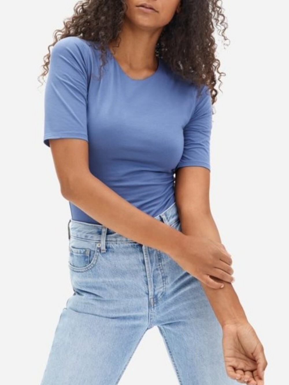 Everlane Short Sleeve Bodysuit French Blue EUC Size XS